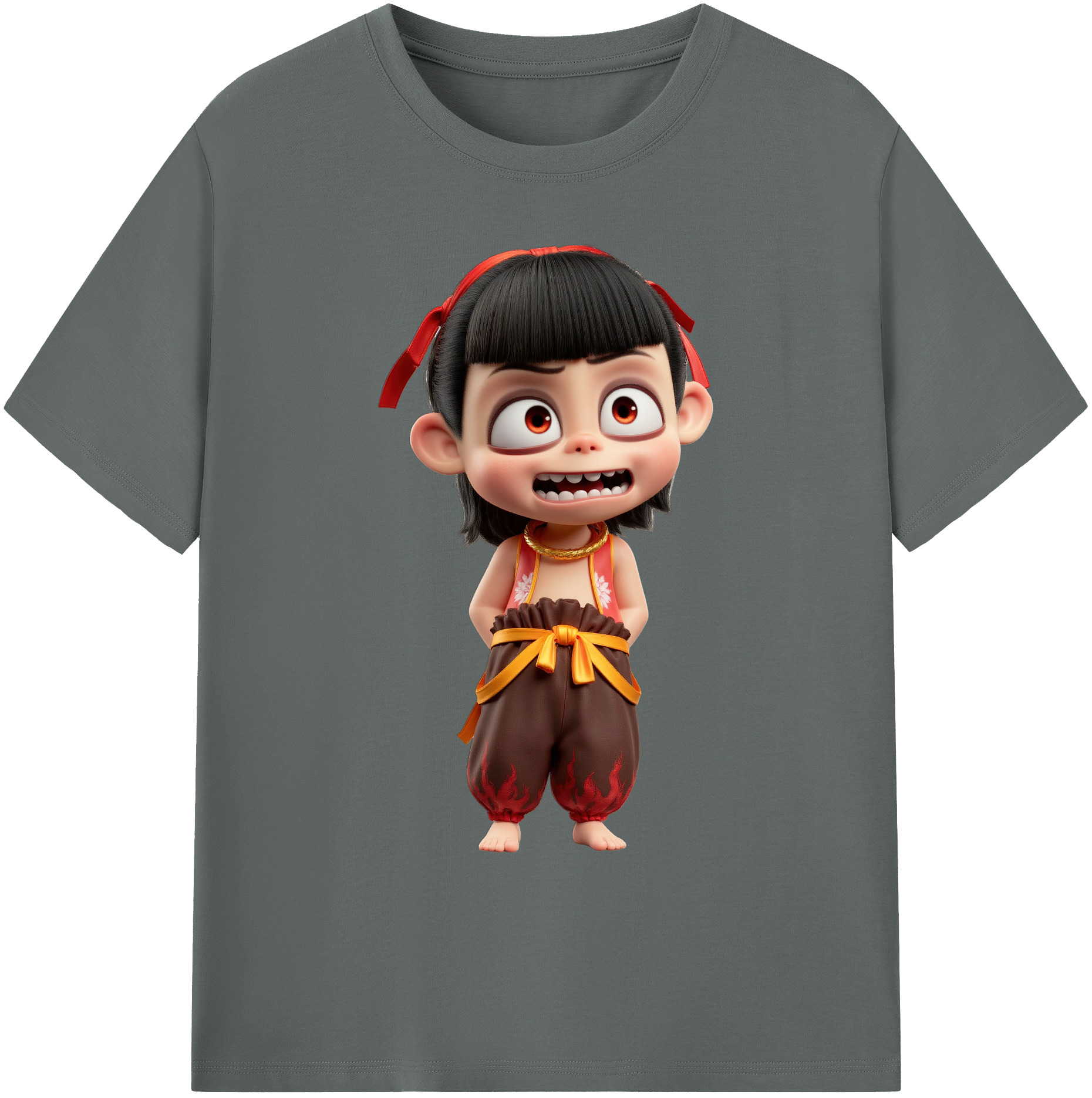 （画像用） Ne Zha 2 ナタ 魔童の大暴れ 綿100％ メンズ半袖Tシャツ｜肌触りやわらか＆通気性